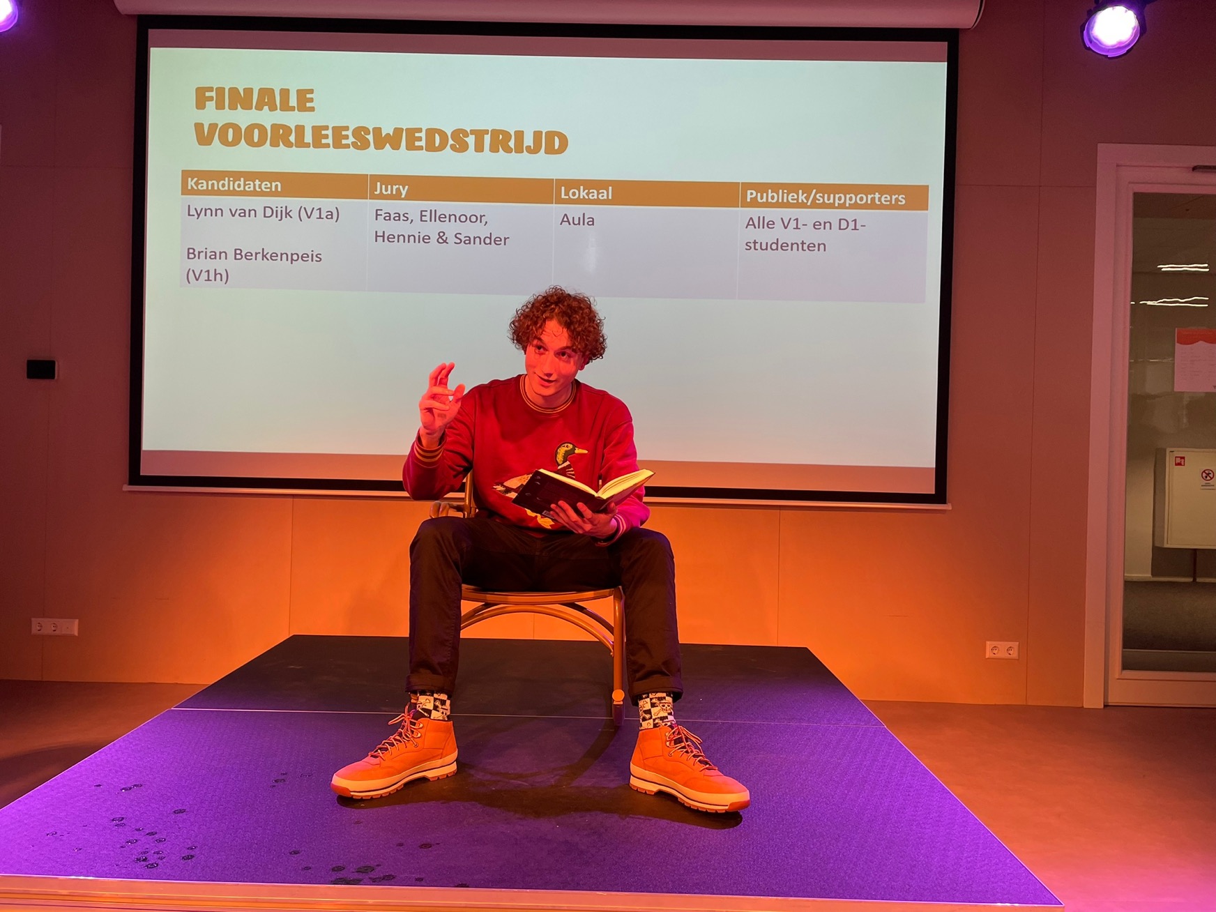 Voorleeswedstrijd winnaar Brian Berkenpeis